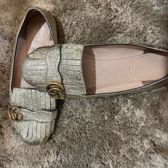 Gucci, loafers gold and monogramGG - Picture 5 of 7